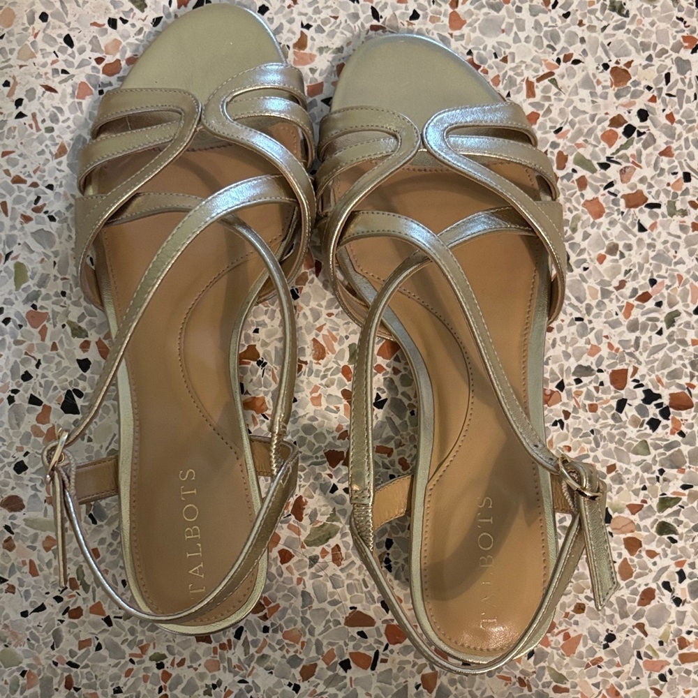 Talbots Women's Metallic Gold Sandals